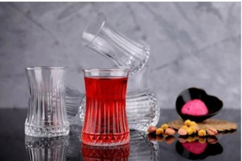 Paşabahçe Ensemble de 6 verre a thé et 6 sous verre