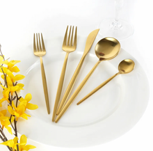 Charger l&#39;image dans la galerie, Karaca Ensemble d&#39;ustensiles de table 60 pièces KARACA JUPITER GOLD MATTTE