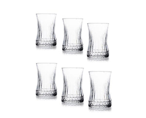 Paşabahçe Ensemble de 6 verre a thé et 6 sous verre