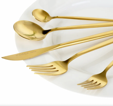 Charger l&#39;image dans la galerie, Karaca Ensemble d&#39;ustensiles de table 60 pièces KARACA JUPITER GOLD MATTTE