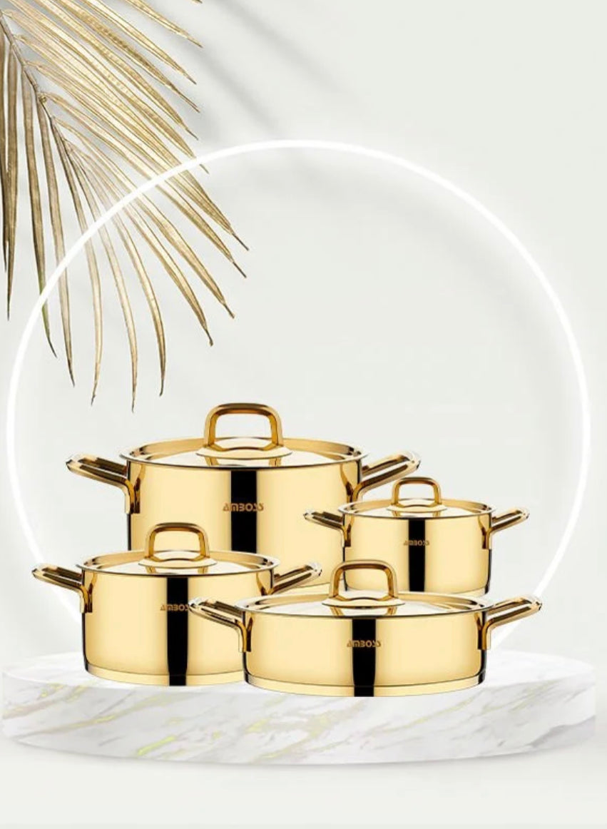 Ensemble de batteries de cuisine AMBOSS DIAMOND GOLD SHINY