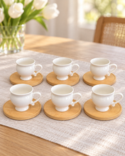 Charger l'image dans la galerie, Ensemble de 6 tasses à café turc et à espresso avec 6 soucoupes