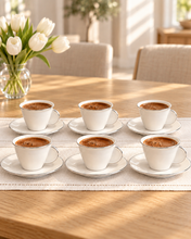 Charger l'image dans la galerie, Ensemble de 6 tasses à café turc et à espresso avec sous-tasses – Schafer